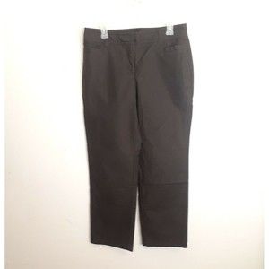 Ann Taylor Wide Leg Pants 10 Dark Brown Stretch Pockets Mid Rise 29.5" Inseam